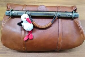 sage-femme au château entouré de douves